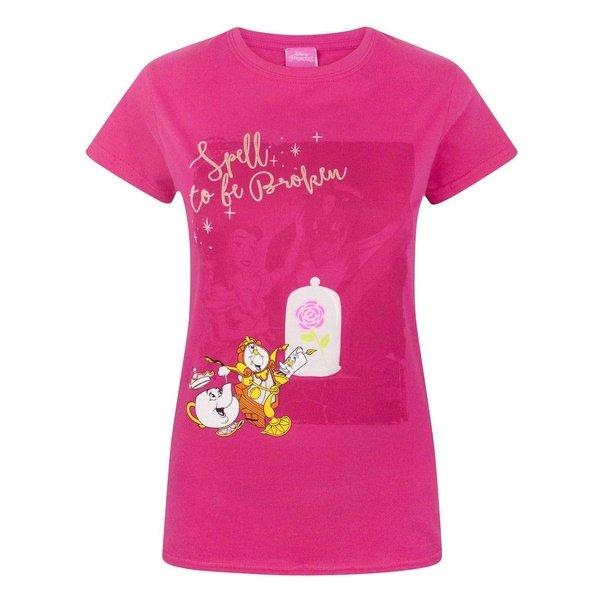 Disney Tshirt Spell To Be Broken Damen Pink S von Beauty And The Beast