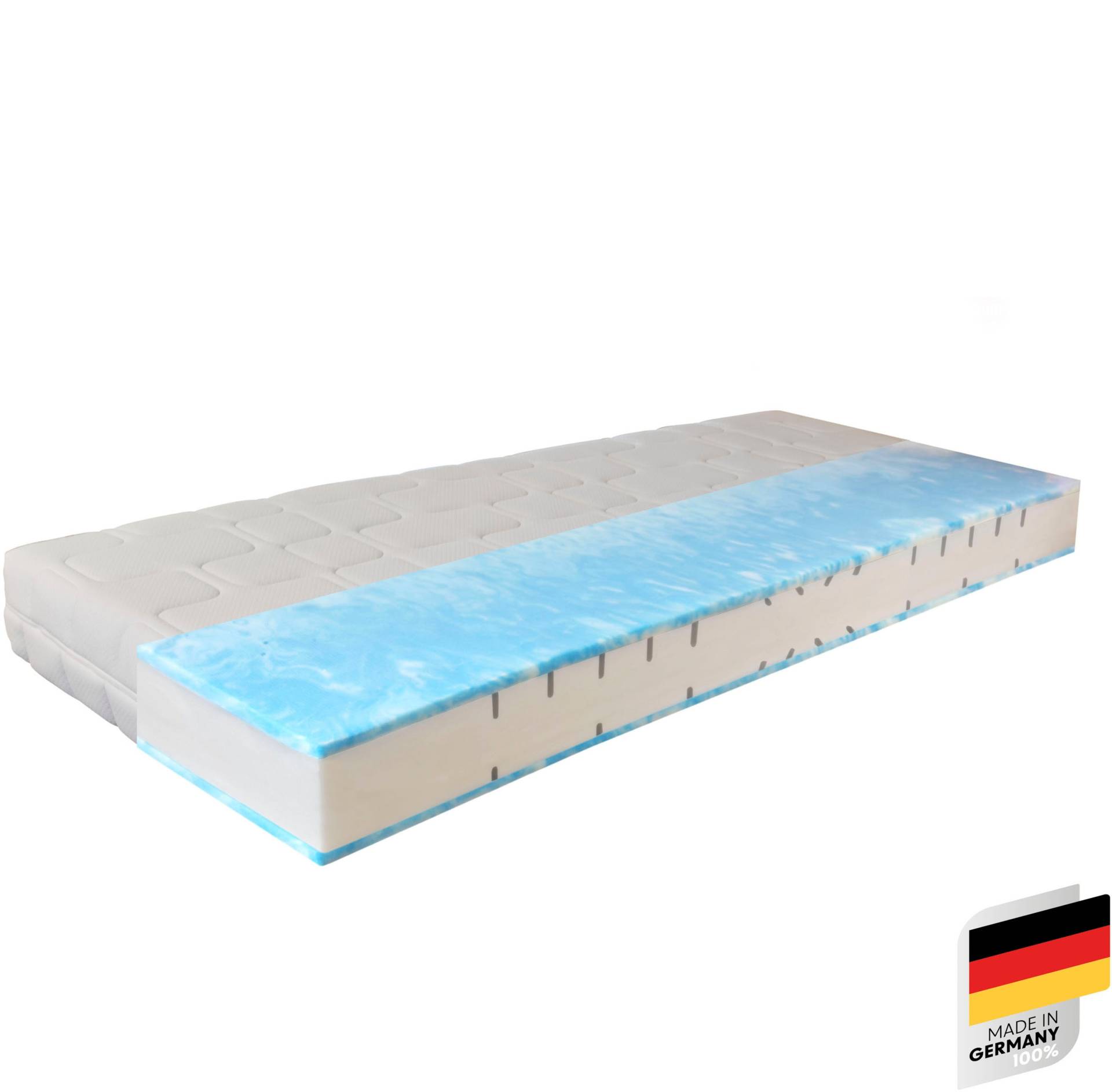 Beco Gelschaummatratze »GUMO, 7 Zonen Matratze 90x200,140x200 und mehr, weiche & feste Seite«, 20 cm hoch, (1 St.), druckentlastende Gelschaumauflage,atmungsaktiv, Partner-/Wendematratze von Beco
