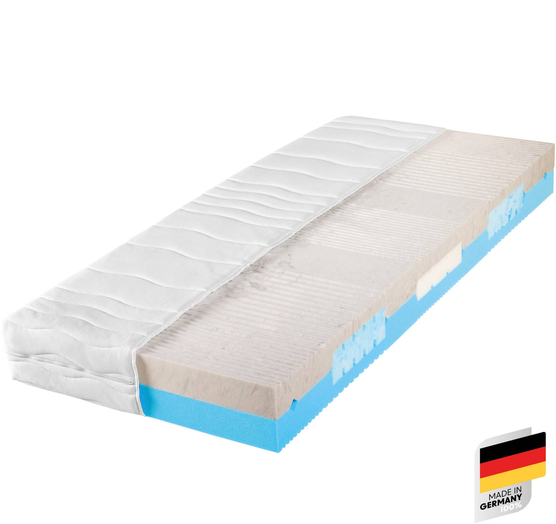 Beco Komfortschaummatratze »2 Dreams, Wendematratze mit 2 unterschiedlich festen Liegeseiten«, 21 cm hoch, Raumgewicht: 35 kg/m³, (1 St.), Matratze in 90x200 cm und weiteren Grössen, mit Gelschaumeinlagen von Beco