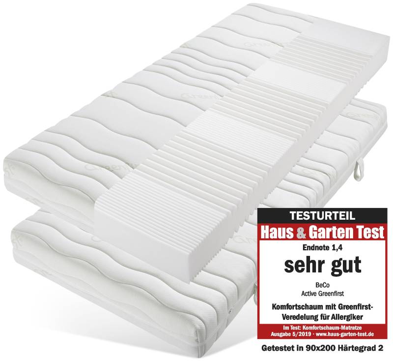 Beco Komfortschaummatratze »Active Greenfirst«, 18 cm hoch, Raumgewicht: 28 kg/m³, (Set, 2 St., 2-tlg.) von Beco