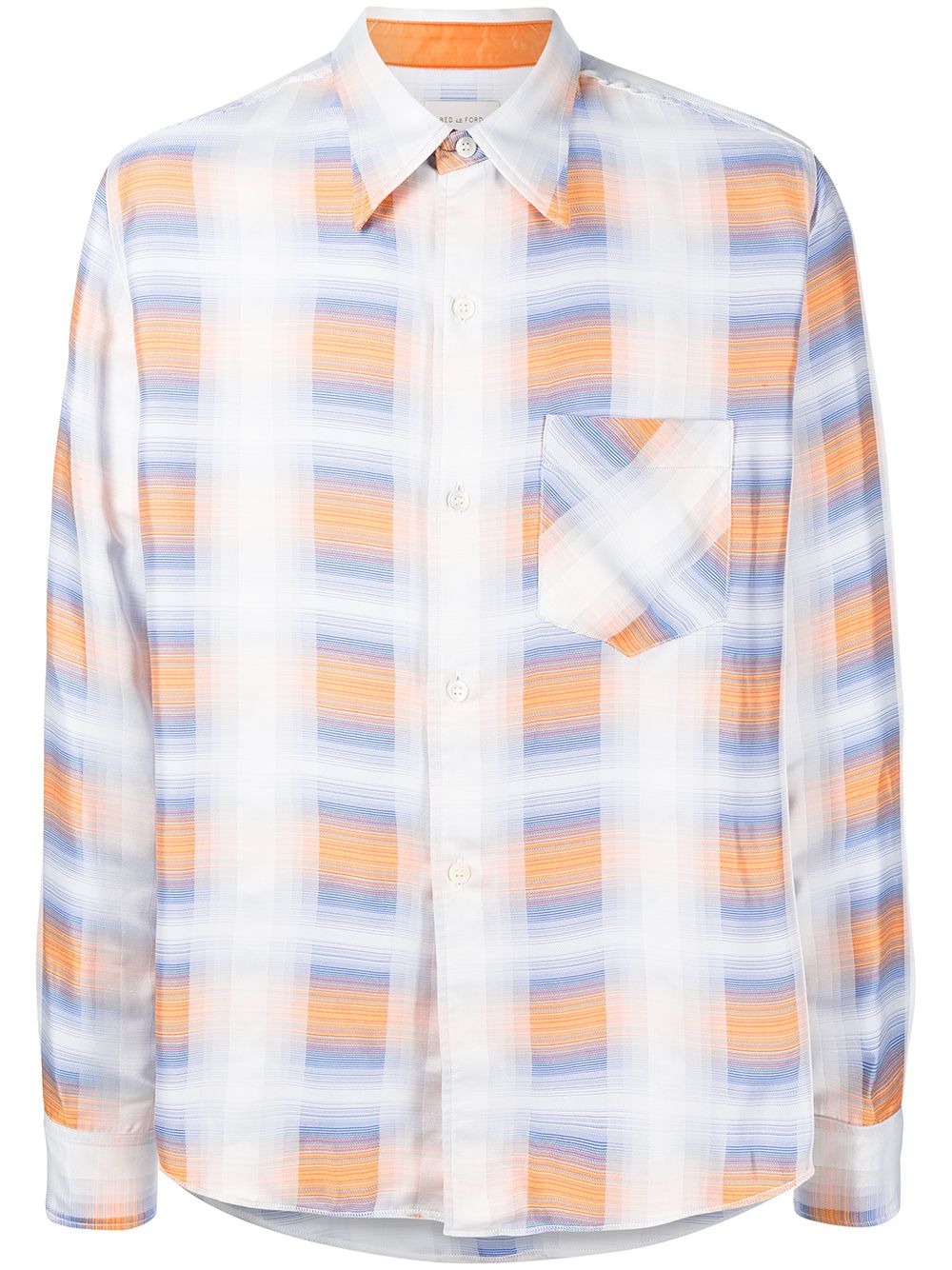 Bed J.W. Ford check-pattern long-sleeved shirt - White von Bed J.W. Ford