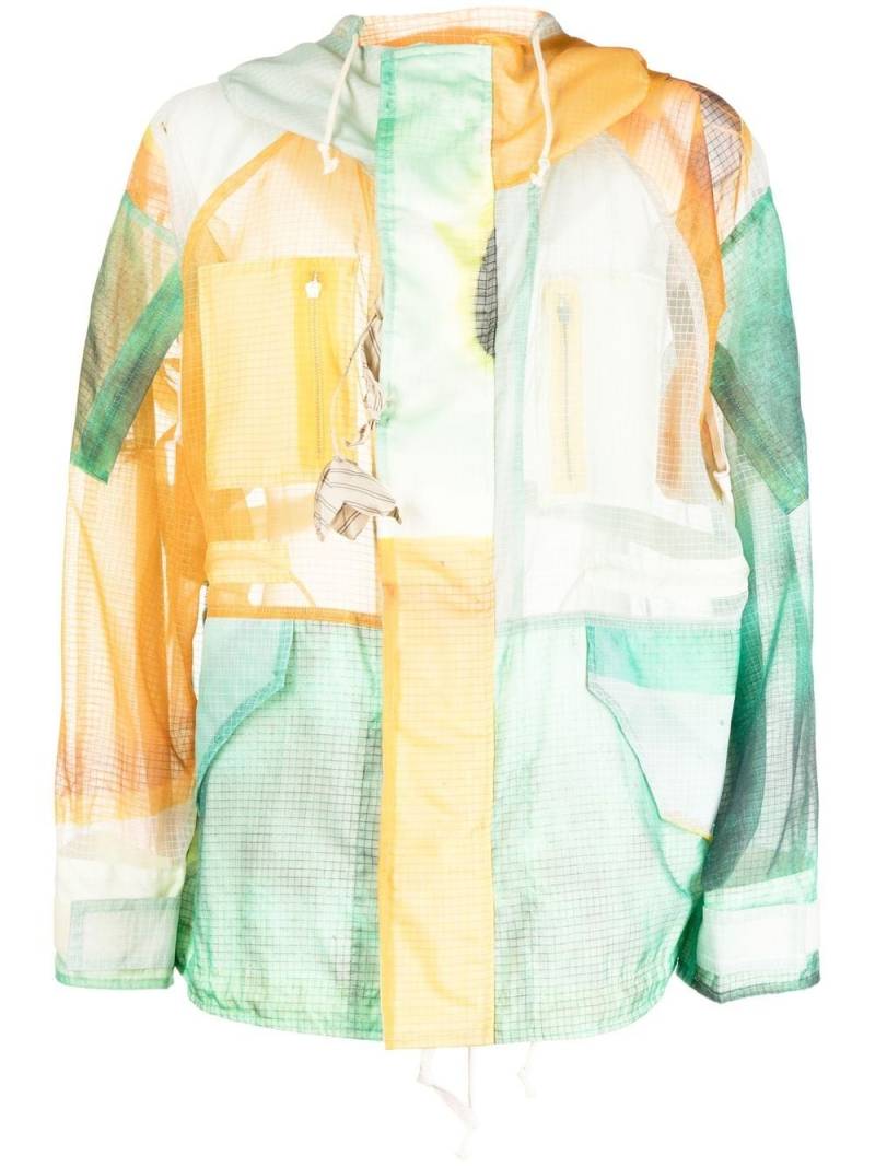 Bed J.W. Ford colour-block hooded parka jacket - White von Bed J.W. Ford