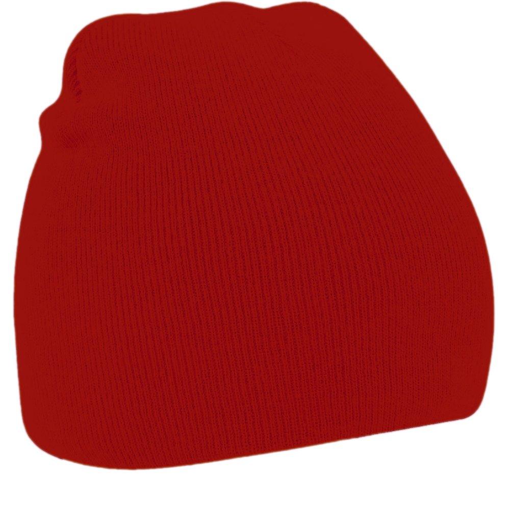 Basic Strick Wintermütze Herren Rot Bunt ONE SIZE von Beechfield