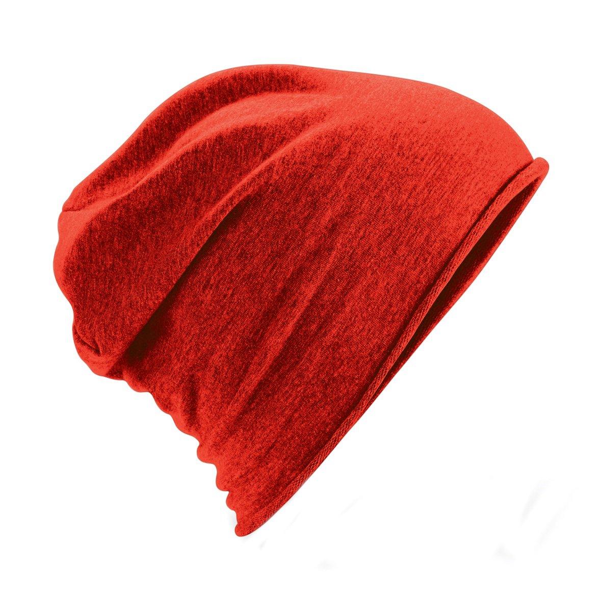 Jersey Beanie Strickmütze Herren Rot Bunt ONE SIZE von Beechfield