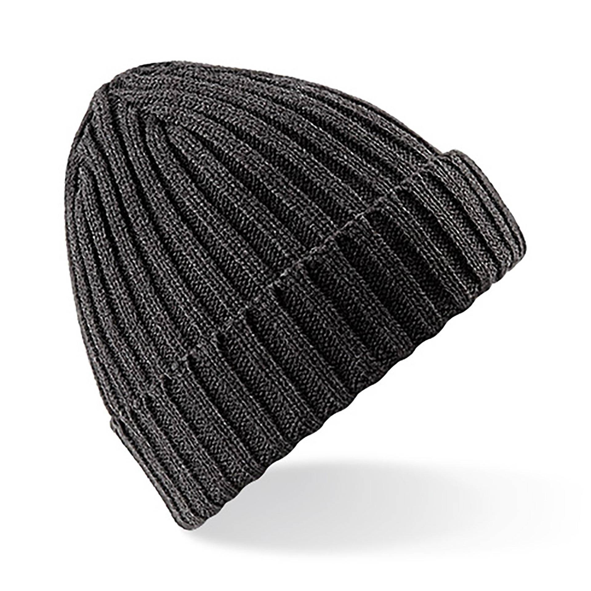 Winter Beanie Strickmütze Damen Charcoal Black ONE SIZE von Beechfield