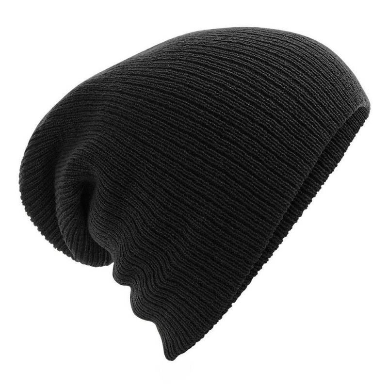 Slouchbeanie Herren Schwarz ONE SIZE von Beechfield