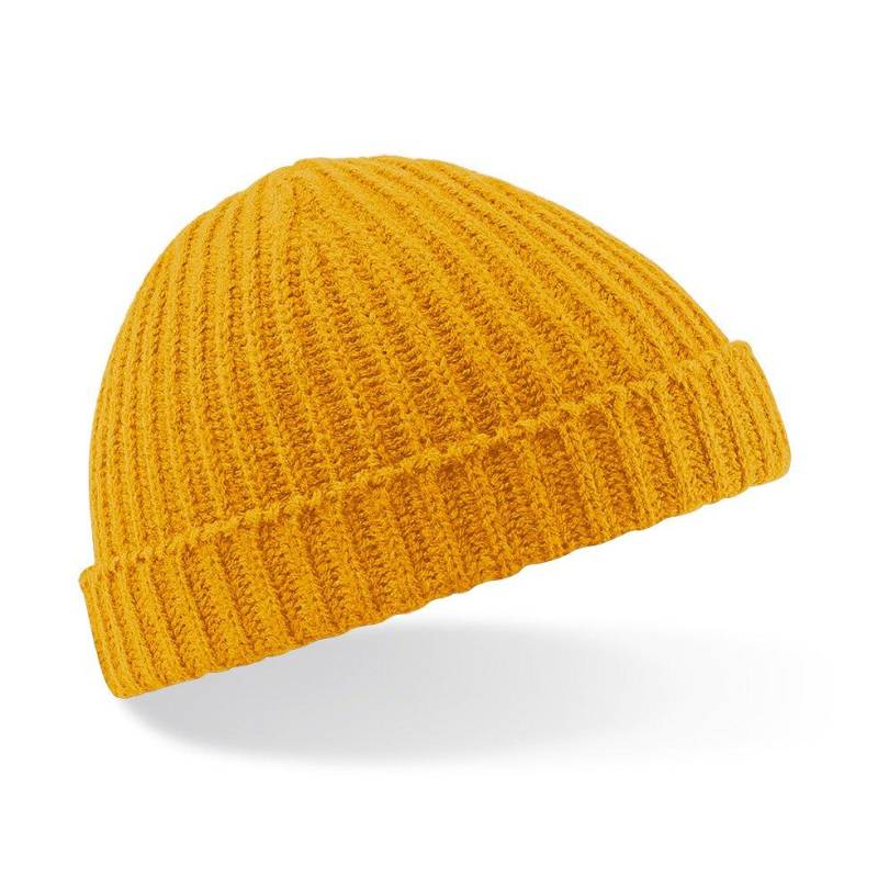 Retro Seemannsmütze Winterbeanie Herren Senfgelb ONE SIZE von Beechfield