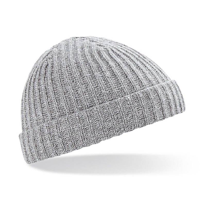 Retro Seemannsmütze Winterbeanie Herren Grau ONE SIZE von Beechfield