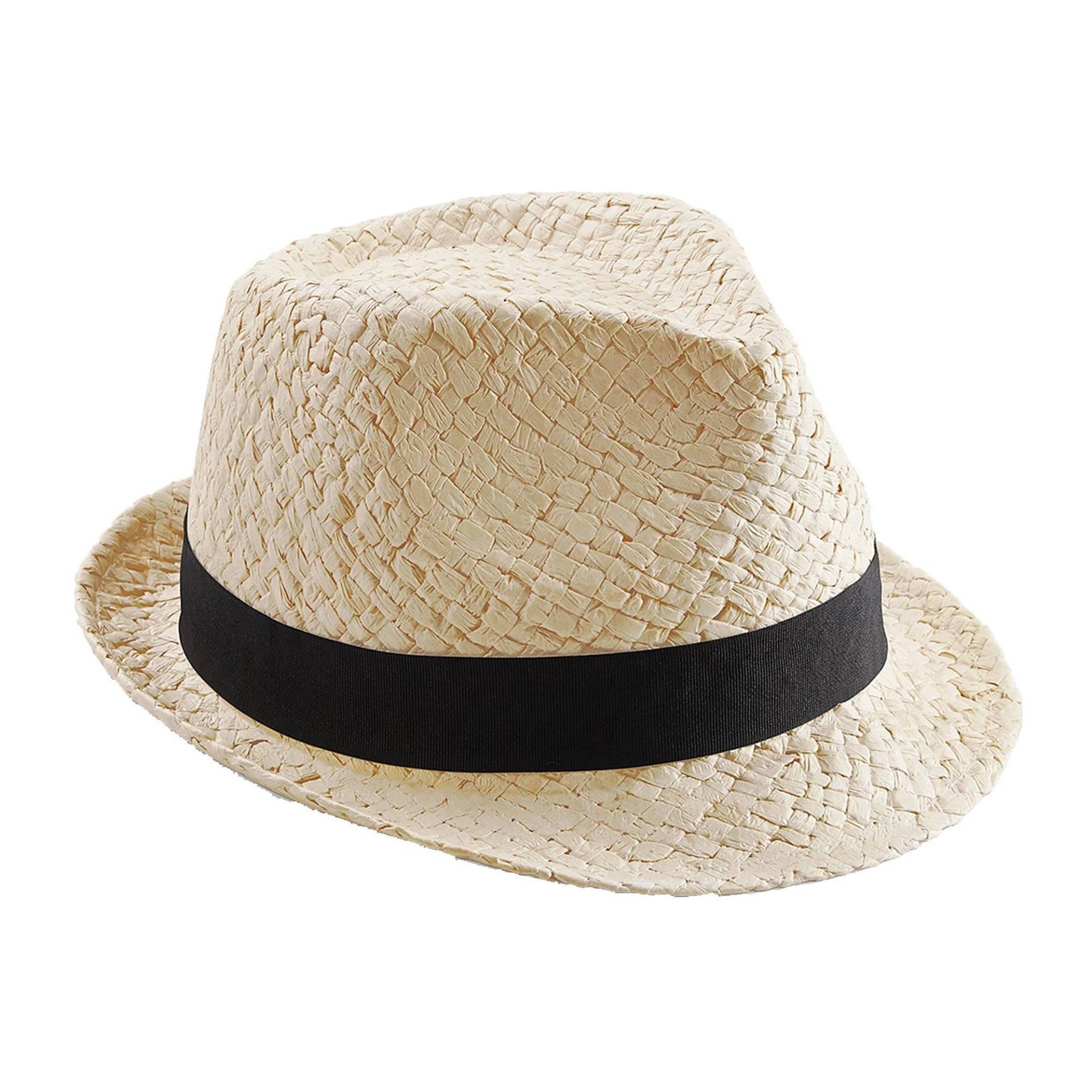 Festival Trilbyhut Strohhut Herren Beige S/M von Beechfield