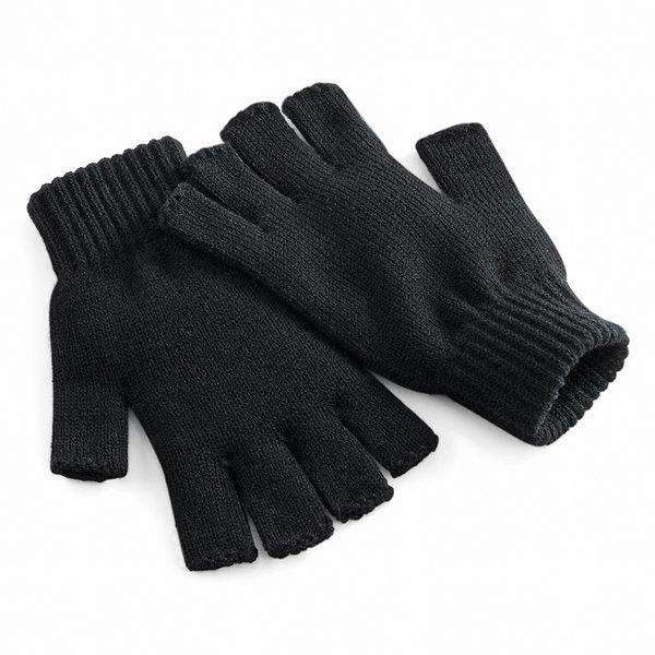 Winterhandschuhe, Fingerlos Herren Schwarz L/XL von Beechfield