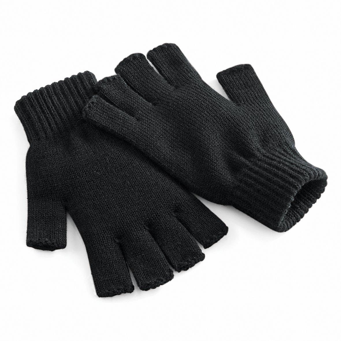 Winterhandschuhe, Fingerlos Herren Schwarz S/M von Beechfield