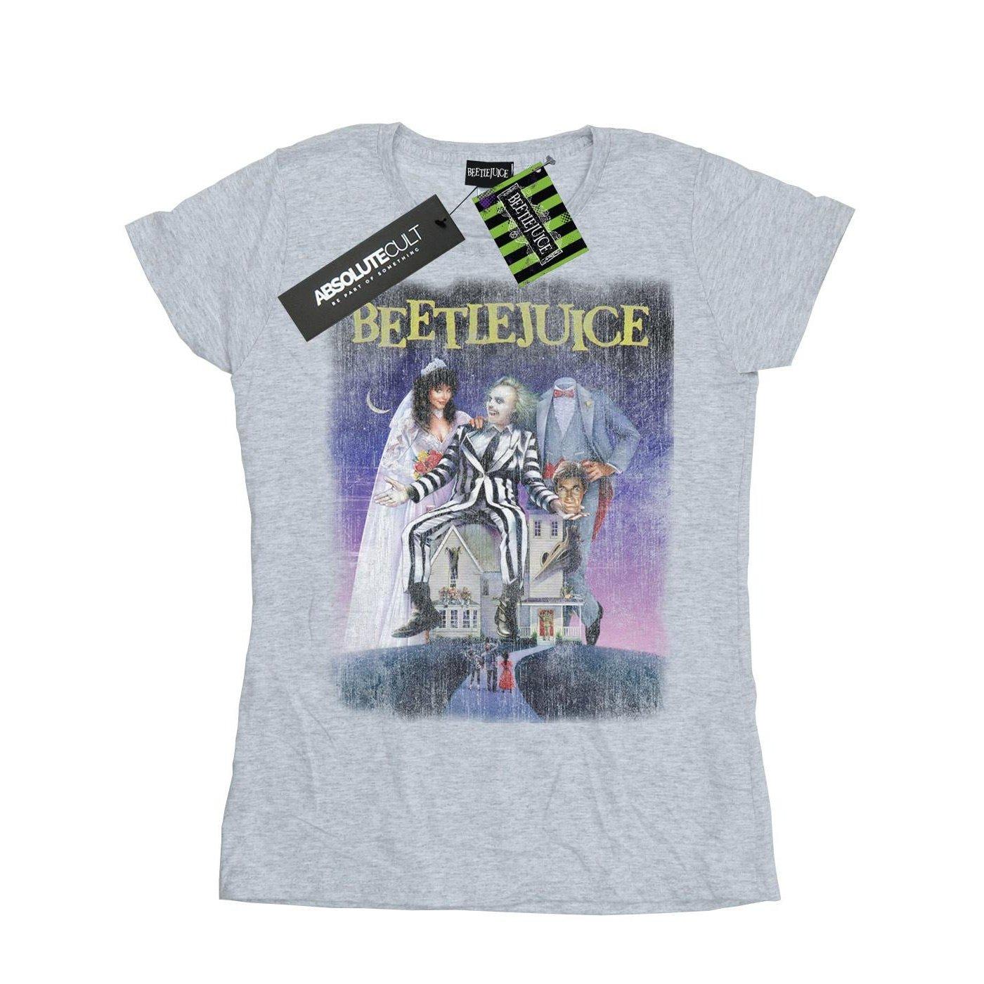 Distressed Poster Tshirt Damen Grau L von Beetlejuice