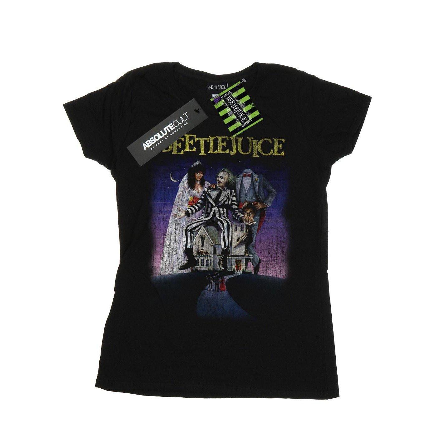 Distressed Poster Tshirt Damen Schwarz L von Beetlejuice