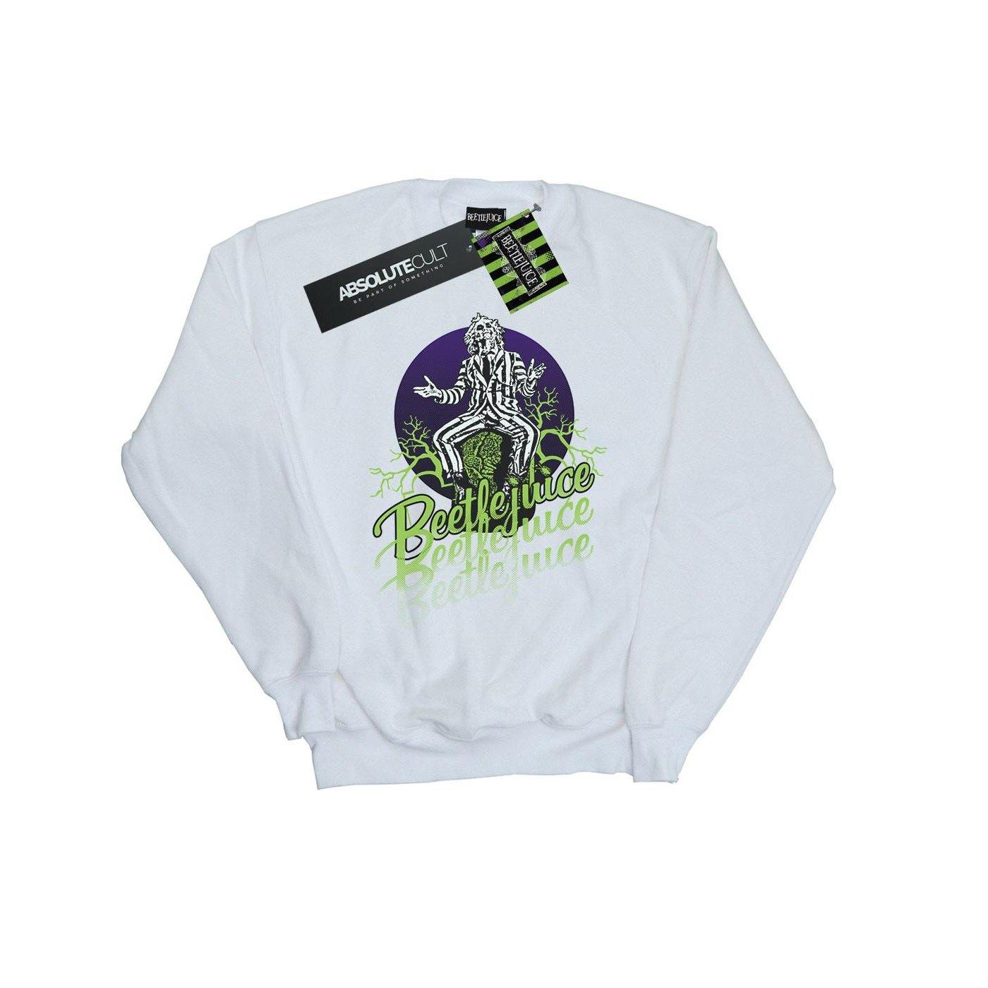 Faded Pose Sweatshirt Herren Weiss S von Beetlejuice