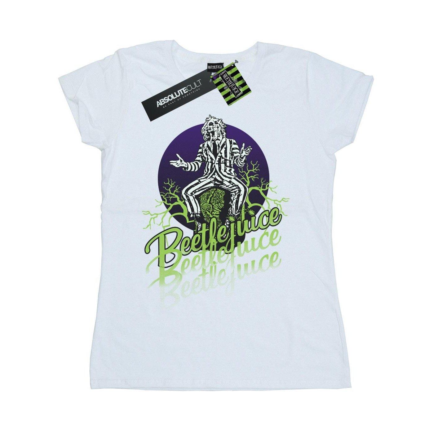 Faded Pose Tshirt Damen Weiss M von Beetlejuice