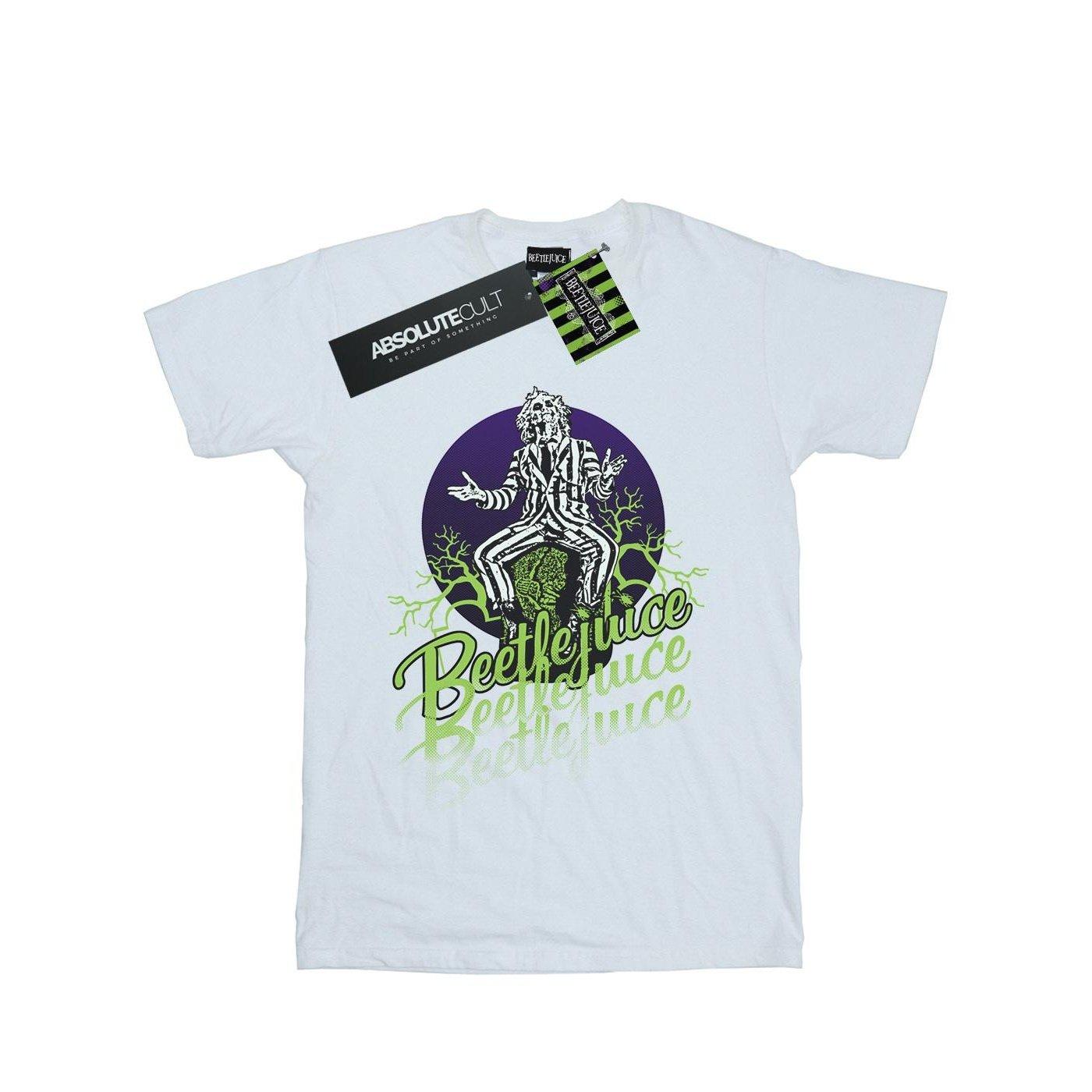 Faded Pose Tshirt Damen Weiss S von Beetlejuice