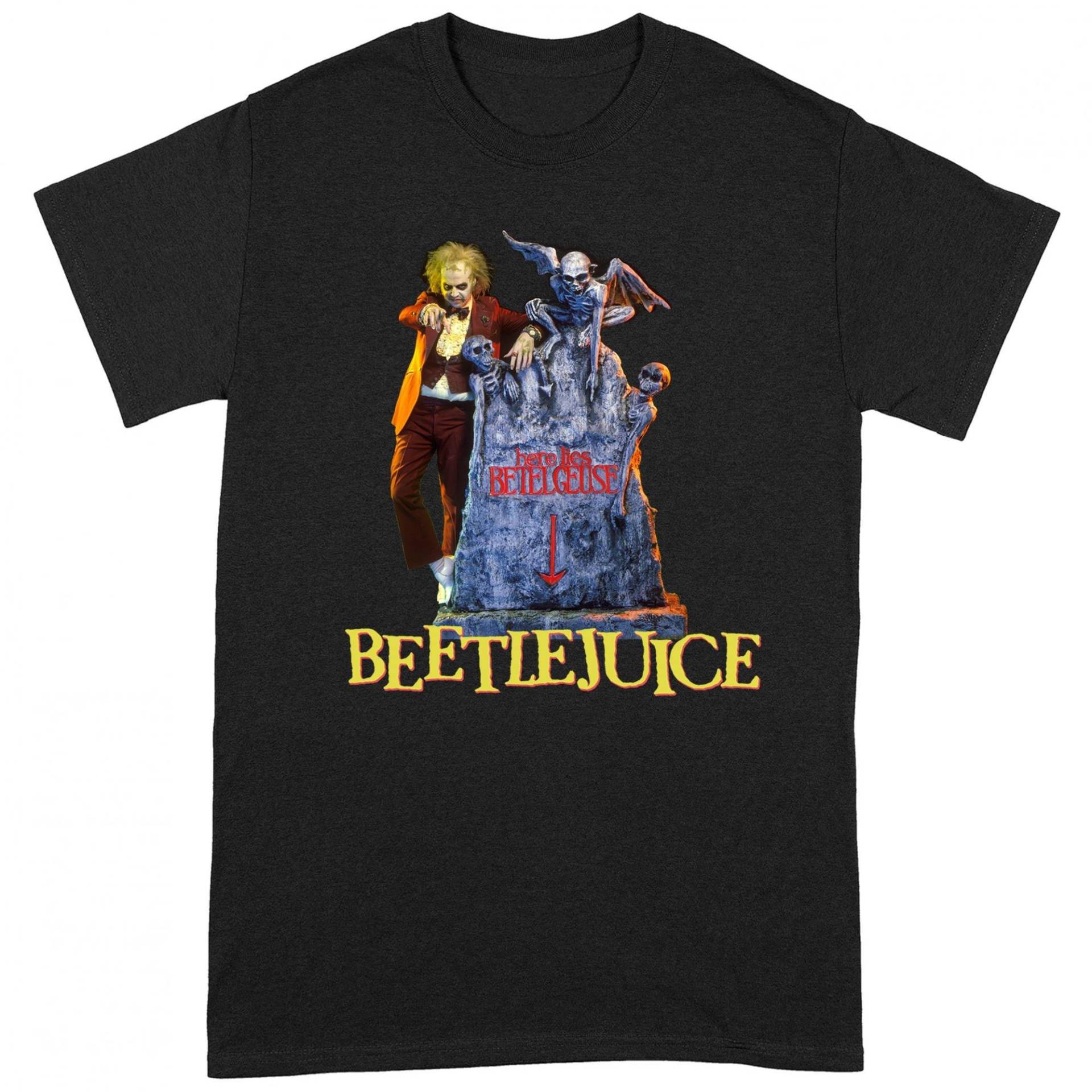 Here Lies Tshirt Herren Schwarz L von Beetlejuice