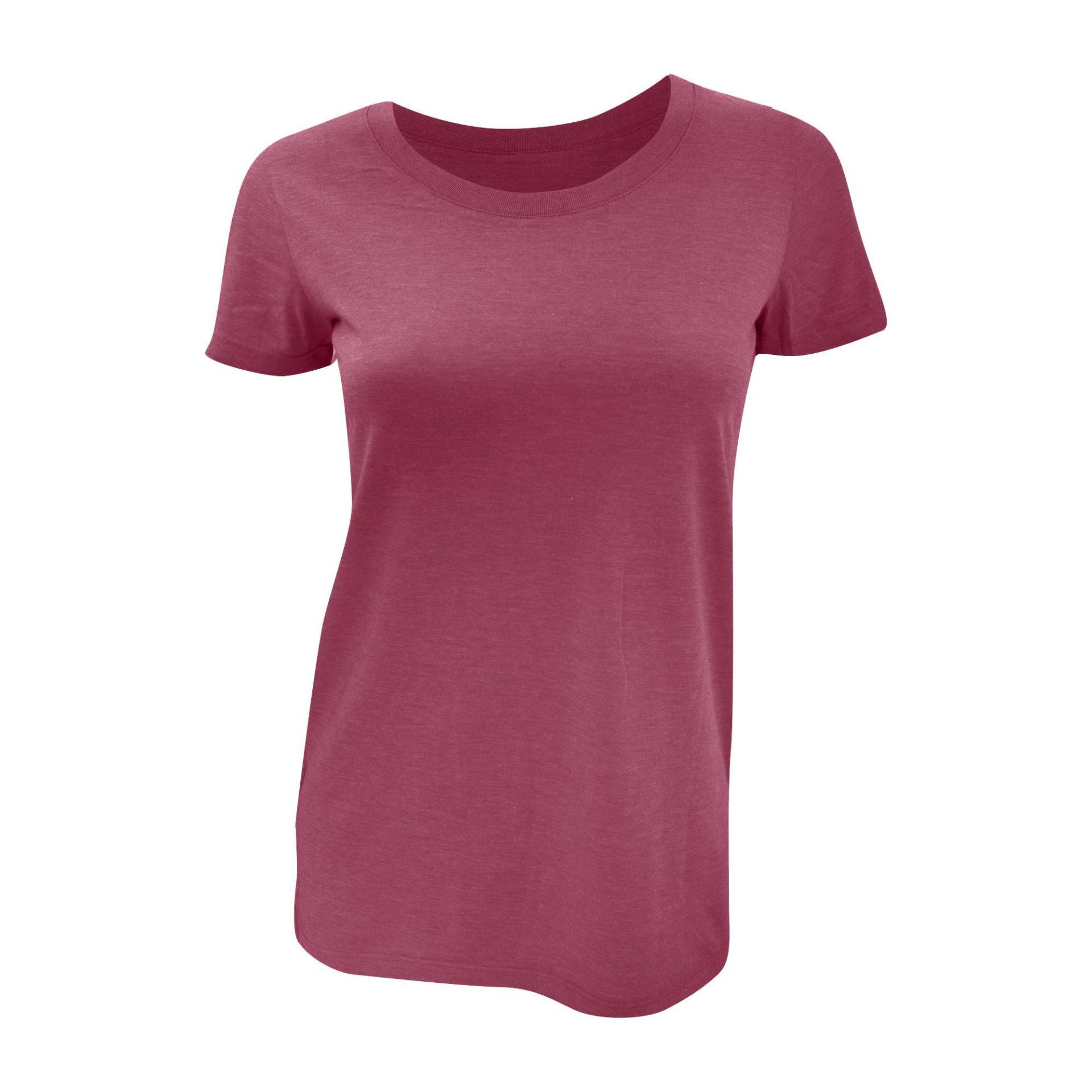 Bella Triblend Tshirt, Rundhalsausschnitt, Kurzarm Damen Weinrot L von Bella + Canvas