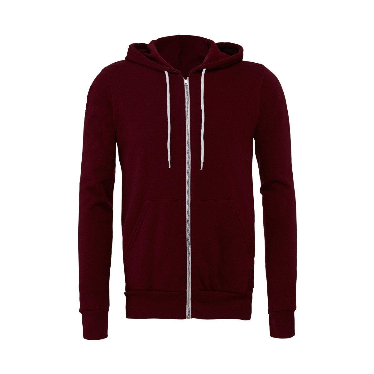 Canvas Fleece Kapuzenjacke Damen Bordeaux XS von Bella + Canvas