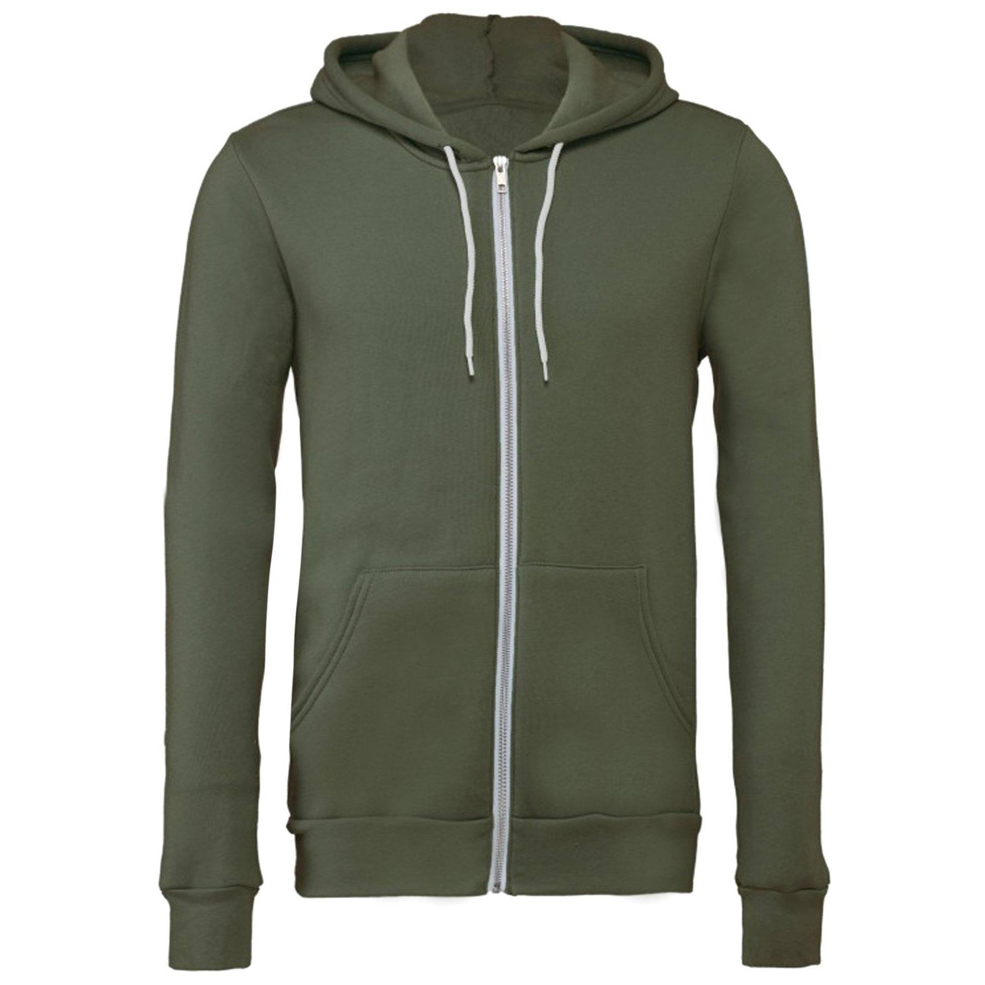 Canvas Fleece Kapuzenjacke Damen Militärgrün XL von Bella + Canvas