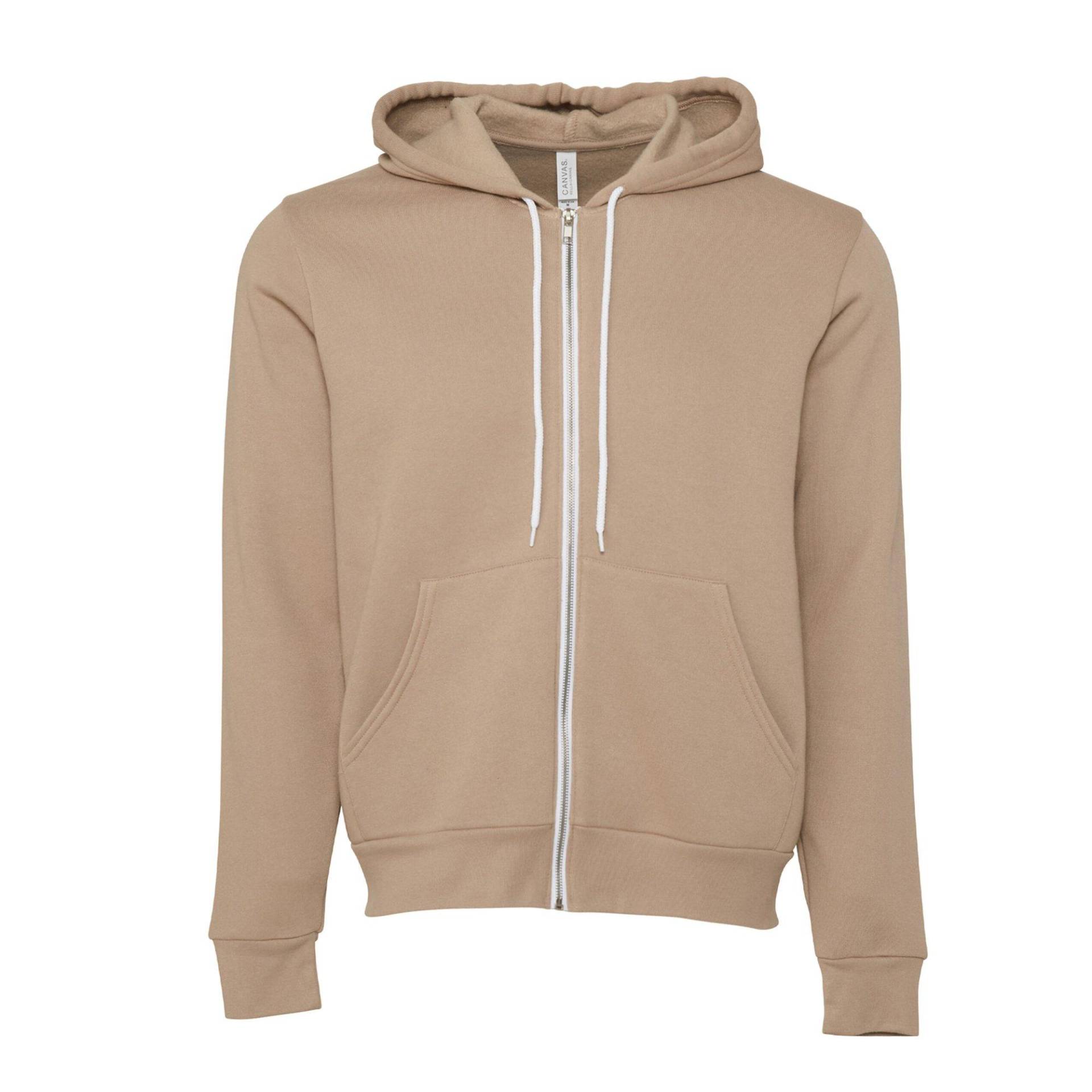 Canvas Fleece Kapuzenjacke Damen Tan XS von Bella + Canvas