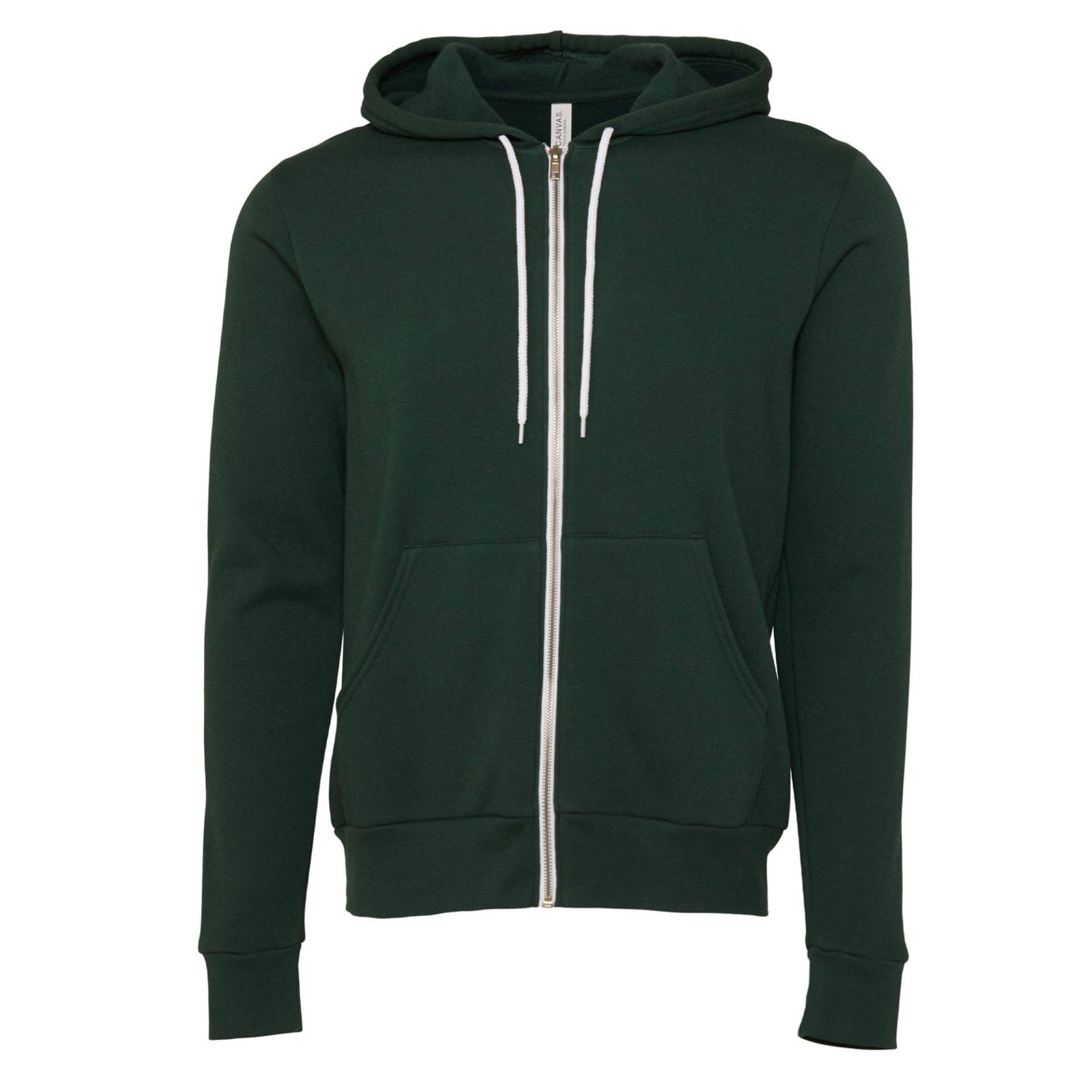 Canvas Fleece Kapuzenjacke Damen Waldgrün XS von Bella + Canvas