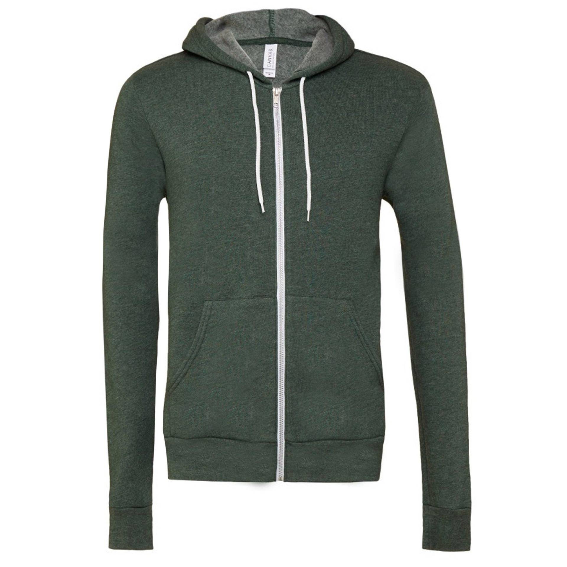 Canvas Fleece Kapuzenjacke Damen Waldgrün XS von Bella + Canvas