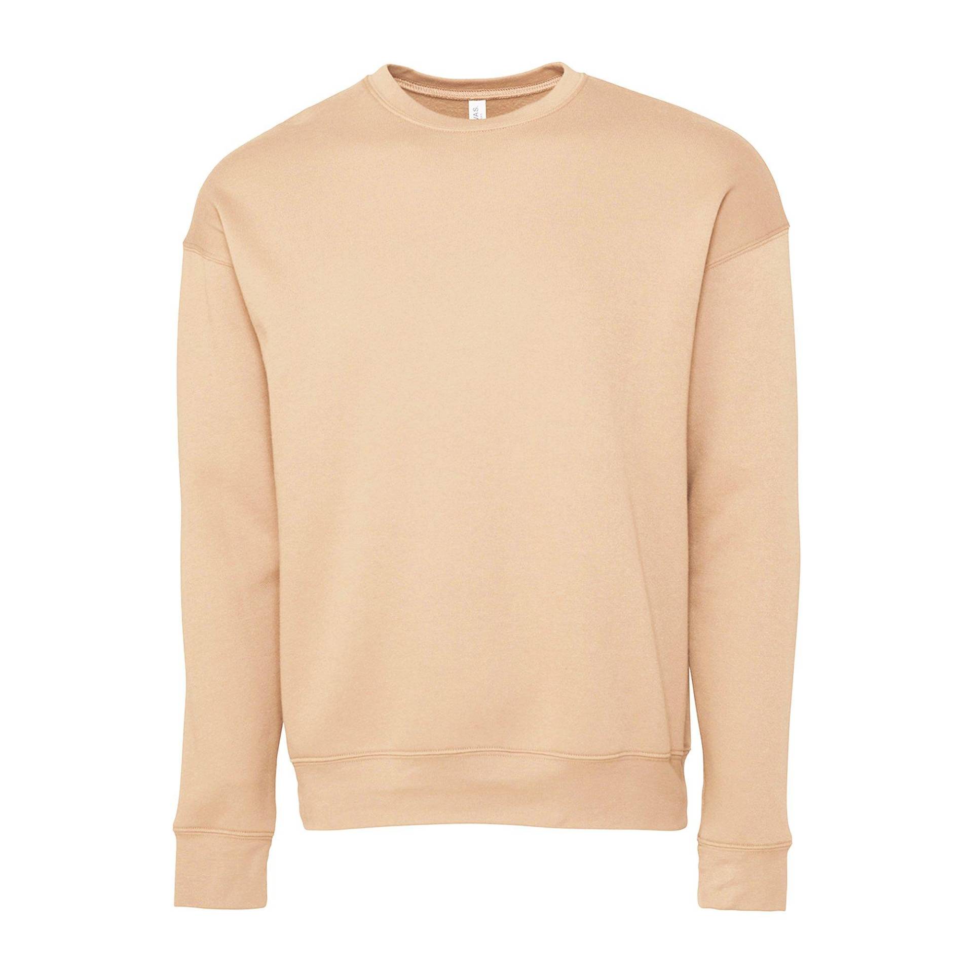 Classic Sweatshirt, Überschnittene Schulter Damen Sand L von Bella + Canvas