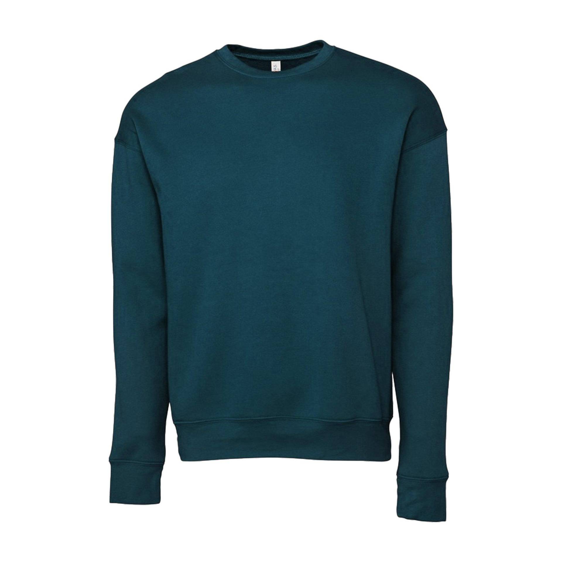 Classic Sweatshirt, Überschnittene Schulter Herren Blau L von Bella + Canvas