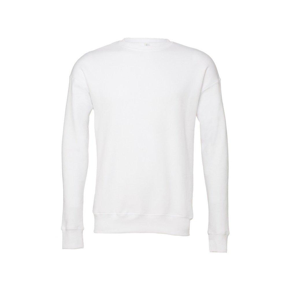 Classic Sweatshirt, Überschnittene Schulter Herren Weiss S von Bella + Canvas