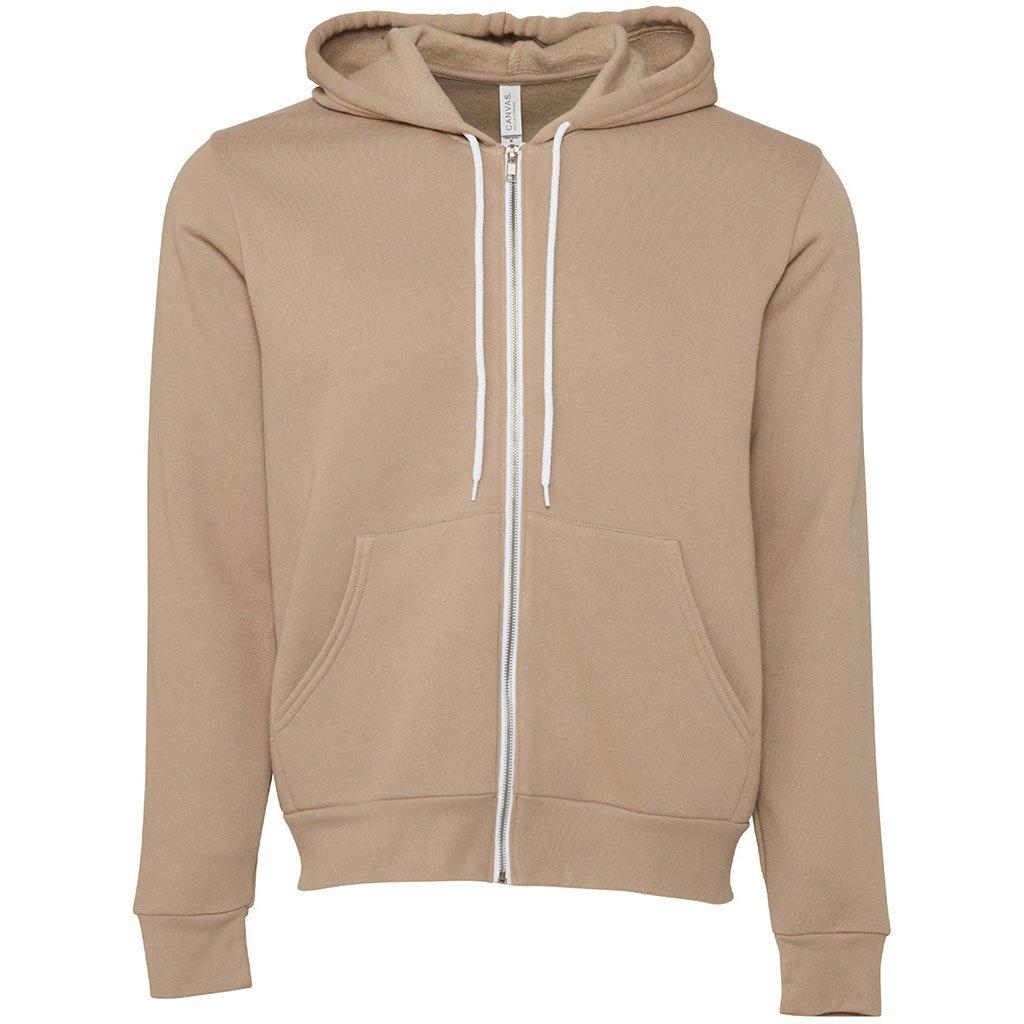 Erwachsene Reißverschluss Kapuzenjacke Damen Tan S von Bella + Canvas