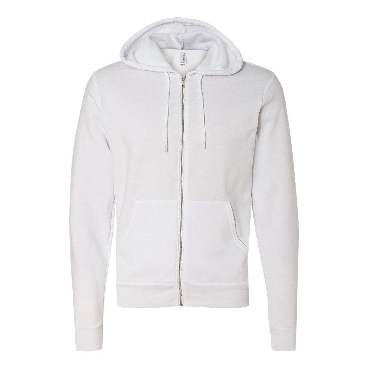 Erwachsene Reißverschluss Kapuzenjacke Damen Weiss XXL von Bella + Canvas