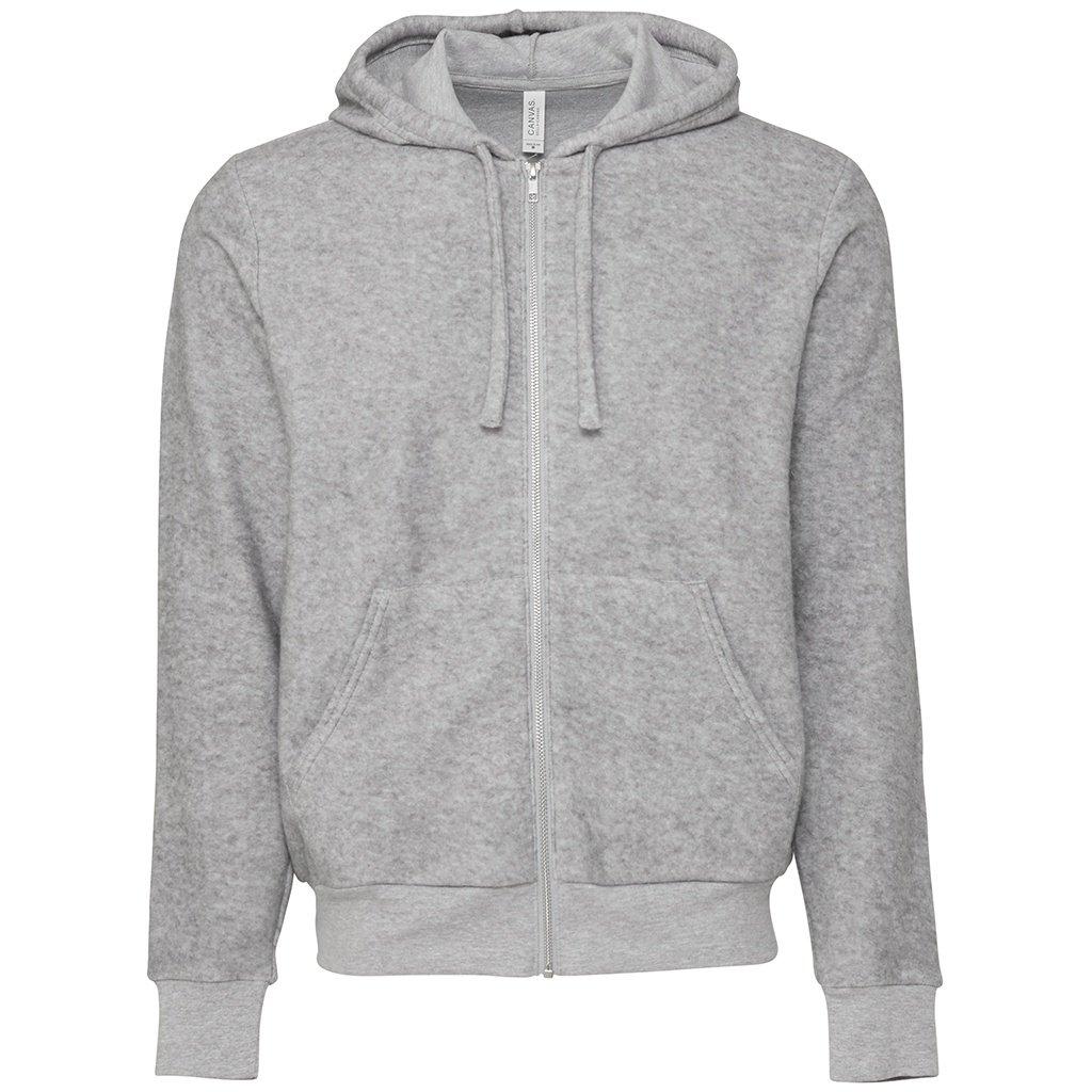 Hoodie Mit Durchgehendem Reißverschluss Mit Wildlederähnlicher Oberfläche Damen Grau XS von Bella + Canvas