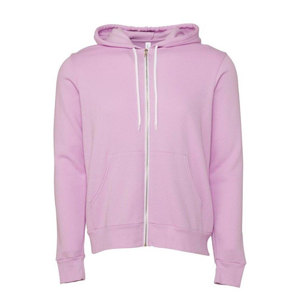 Kapuzenpullover, Durchgehender Reißverschluss Damen Flieder XS von Bella + Canvas