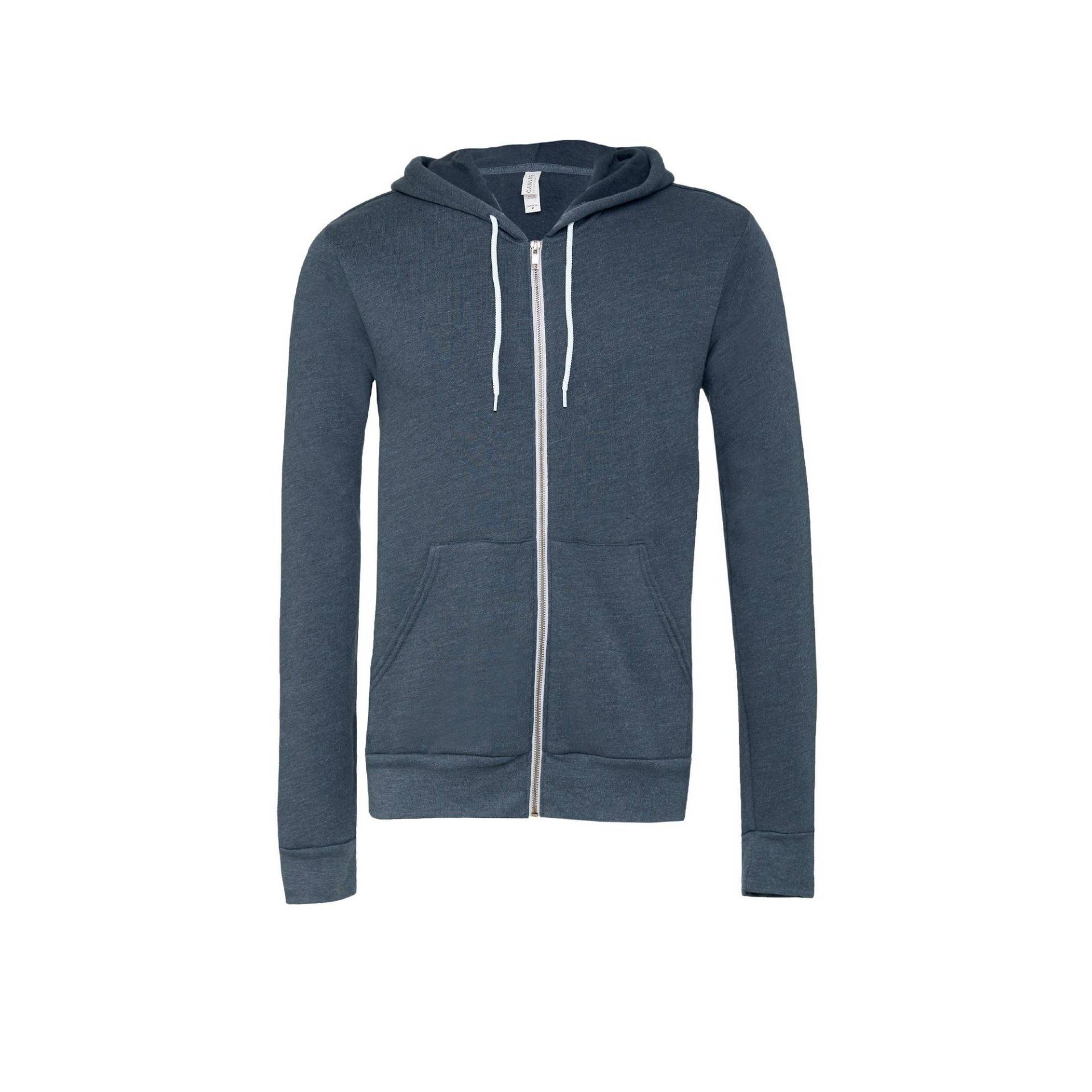 Kapuzenpullover, Durchgehender Reißverschluss Damen Marine L von Bella + Canvas