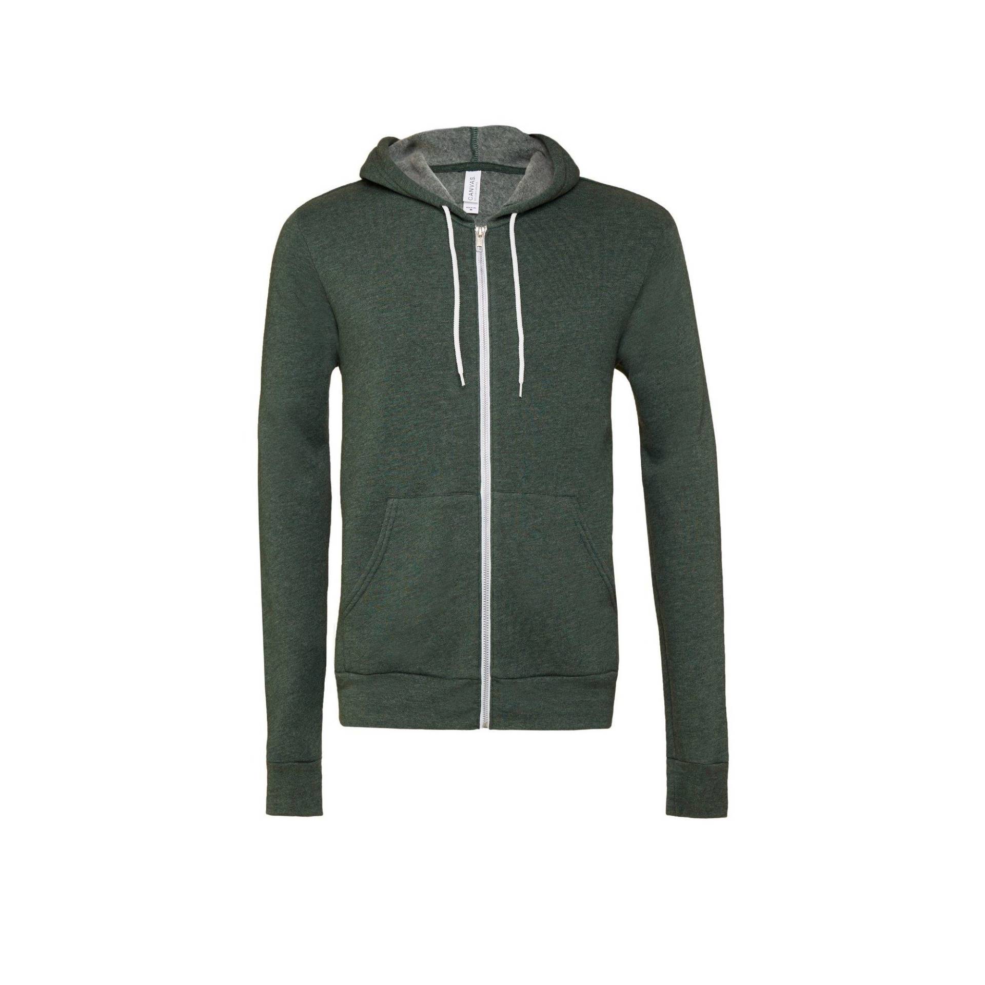 Kapuzenpullover, Durchgehender Reißverschluss Damen Waldgrün M von Bella + Canvas