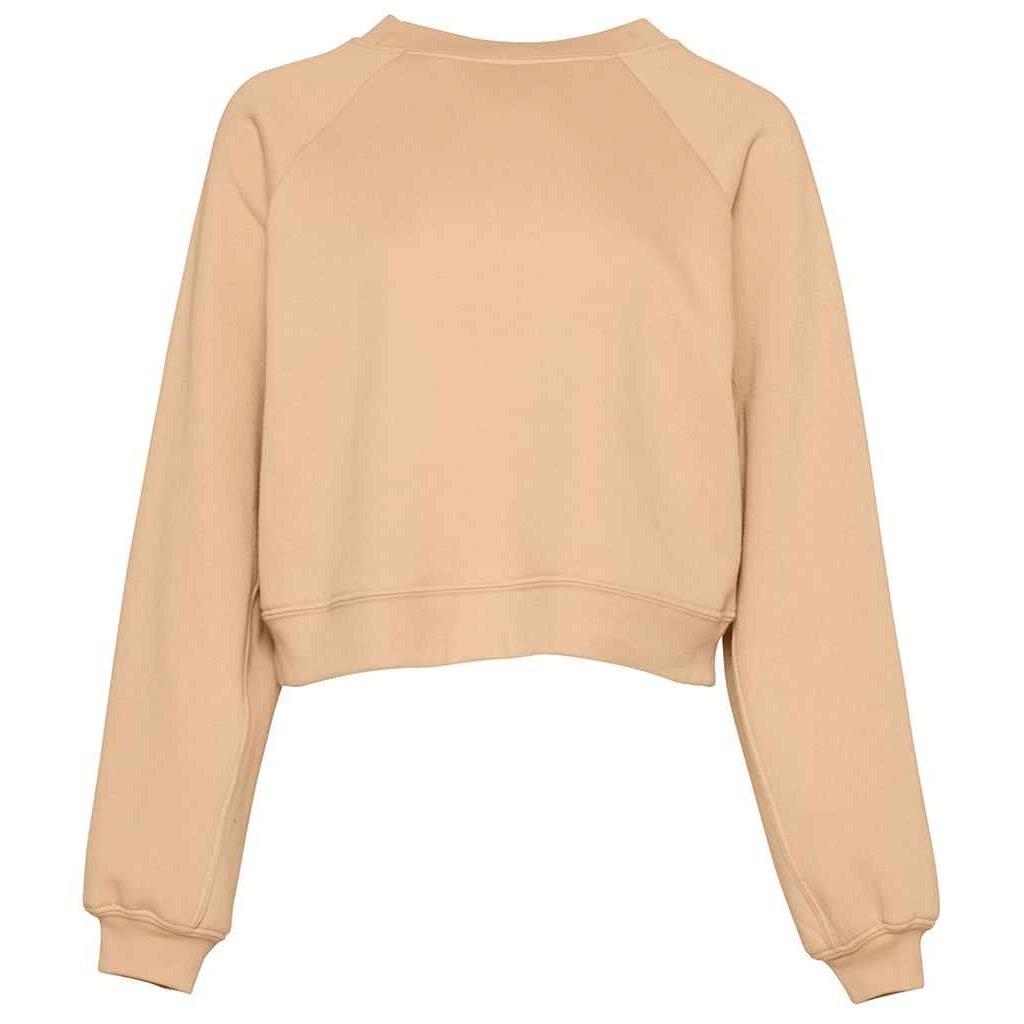 Kurzes Sweatshirt Raglanärmel Damen Sand L von Bella + Canvas