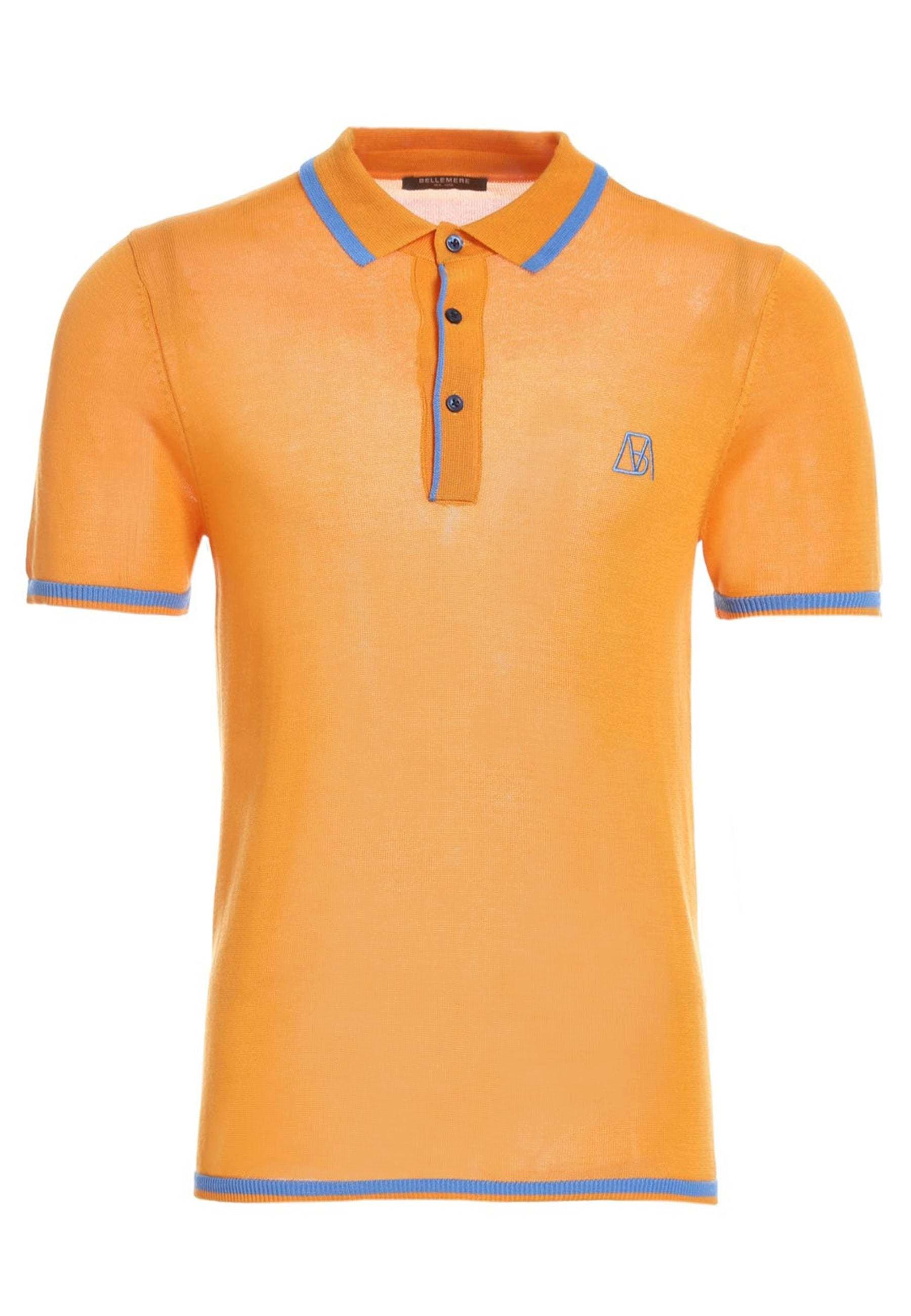 Ausgefallenes Tencel-polo Herren Orange M von Bellemere New York