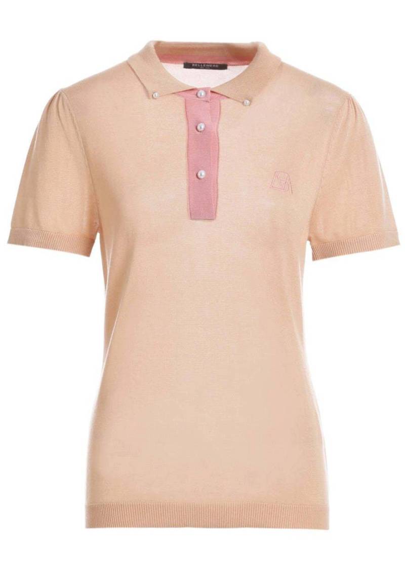 Chices Zweifarbiges Tencel-poloshirt Für Damen Damen Beige L von Bellemere New York