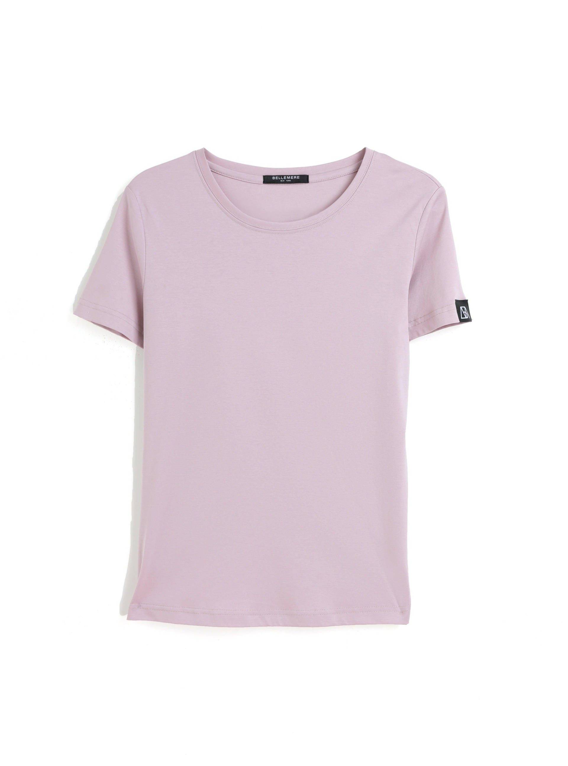 Grand T-shirt Aus Baumwolle Mit Rundhalsausschnitt, 160 G Damen Pink M von Bellemere New York