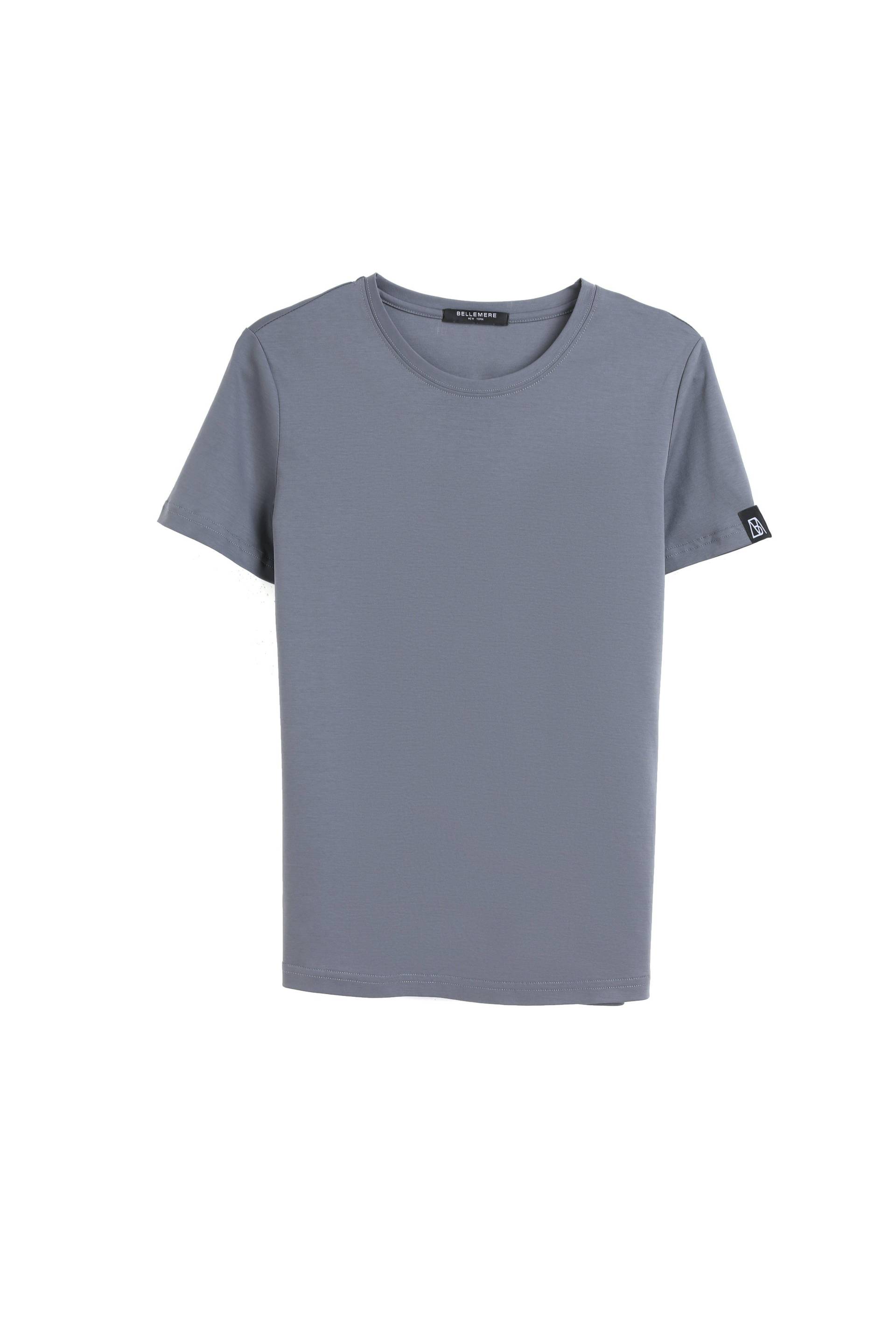 Grand T-shirt Aus Baumwolle Mit Rundhalsausschnitt, 160 G Damen Taubengrau L von Bellemere New York