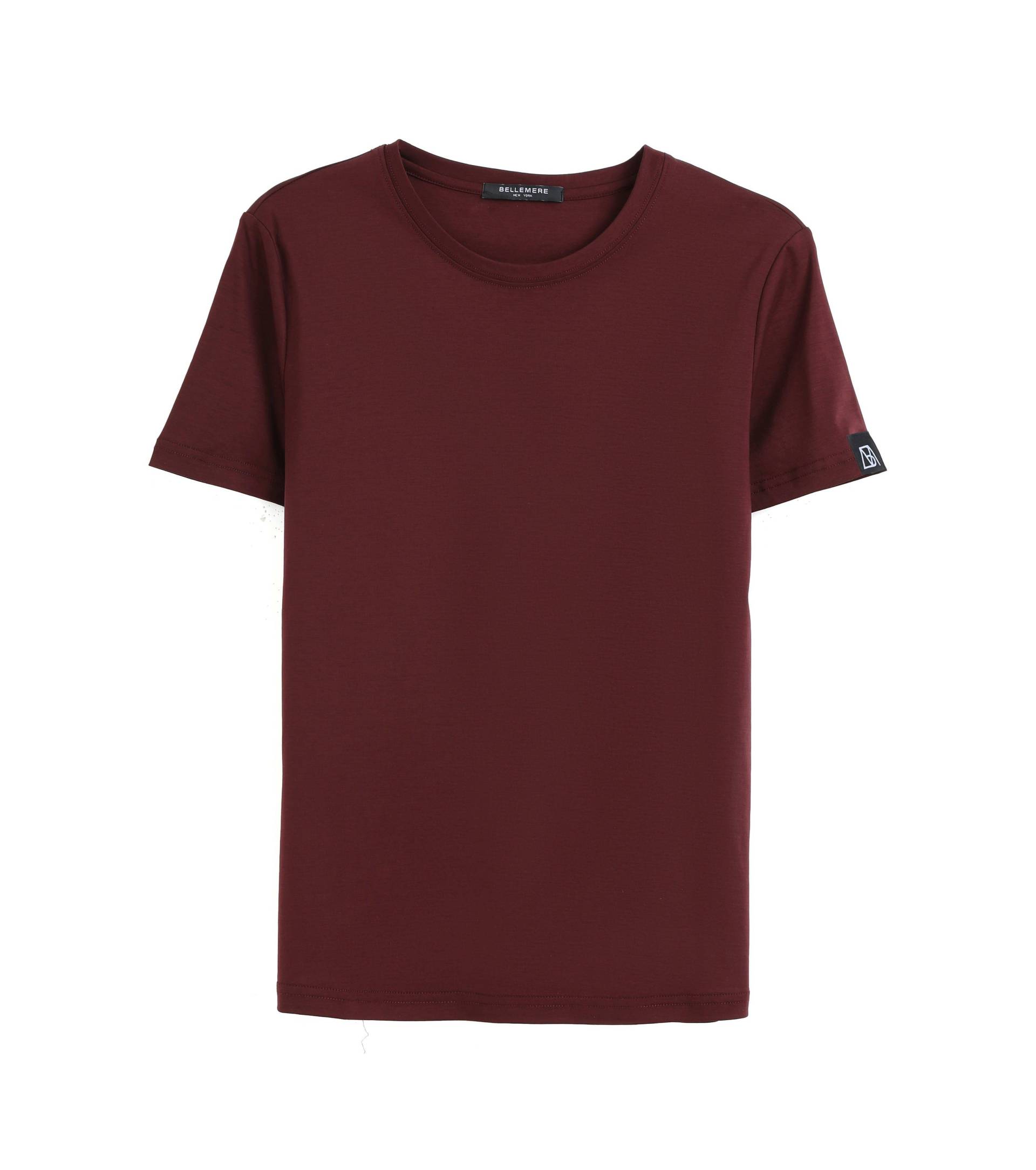 Grand T-shirt Aus Baumwolle Mit Rundhalsausschnitt, 160 G Damen Weinrot S von Bellemere New York