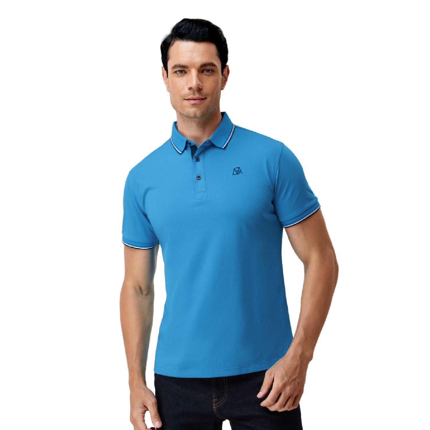 Herren-poloshirt Aus Seide Und Baumwolle Herren Blau M von Bellemere New York