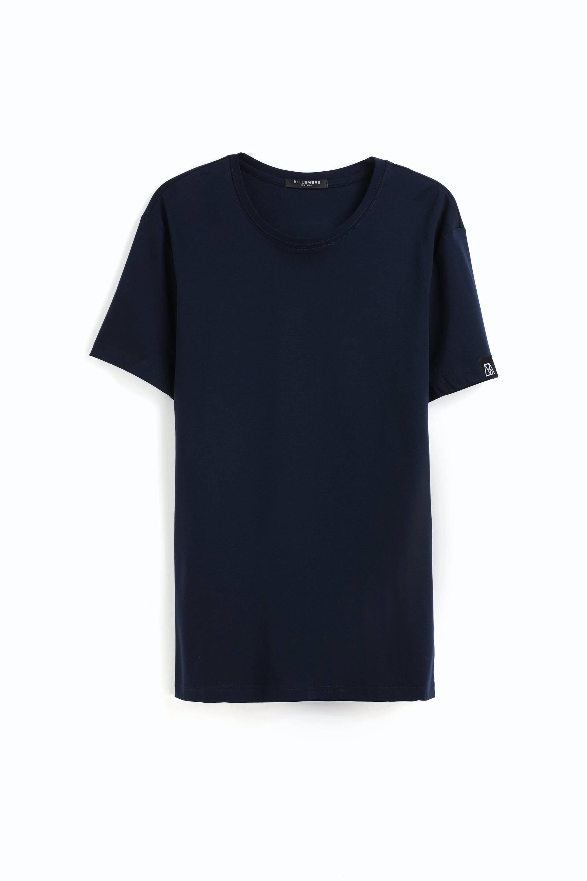 Herren-t-shirt Aus Baumwolle Mit Rundhalsausschnitt, 185 G Herren Blau S von Bellemere New York