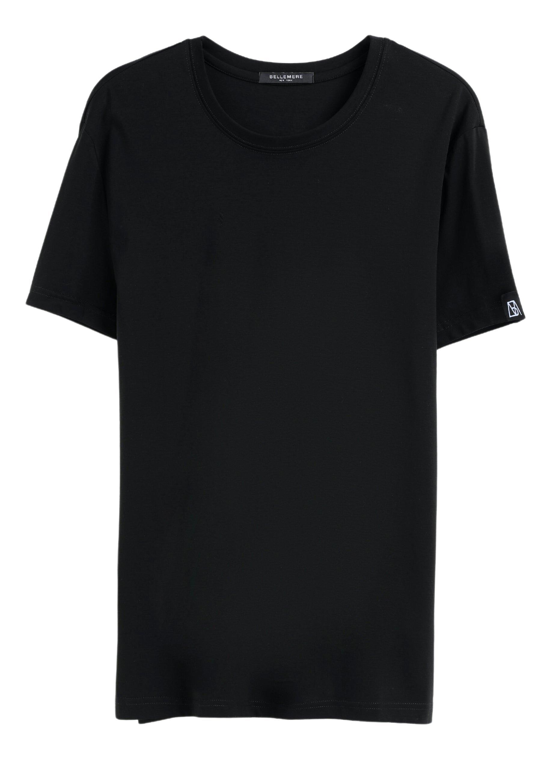 Herren-t-shirt Aus Baumwolle Mit Rundhalsausschnitt, 185 G Herren Schwarz S von Bellemere New York