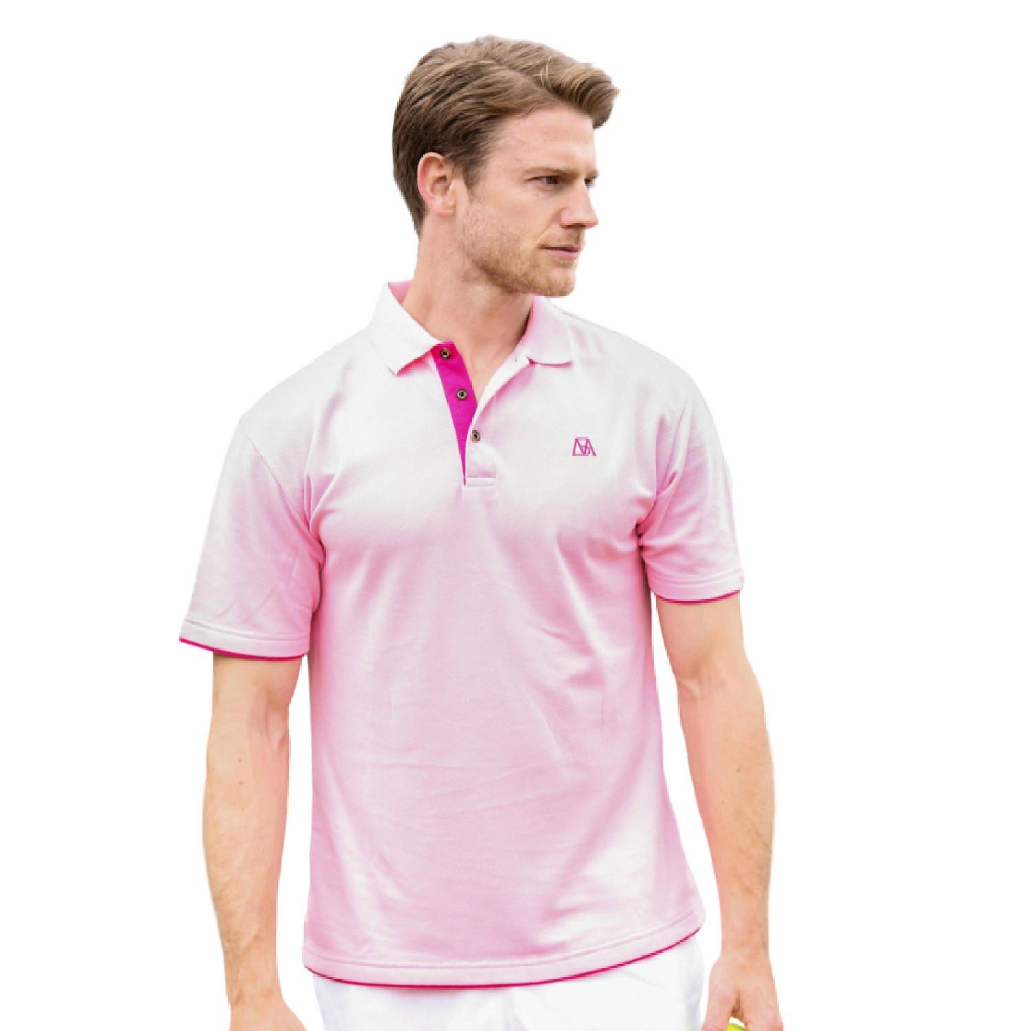 Lässiges Baumwollpolo Herren Pink XL von Bellemere New York