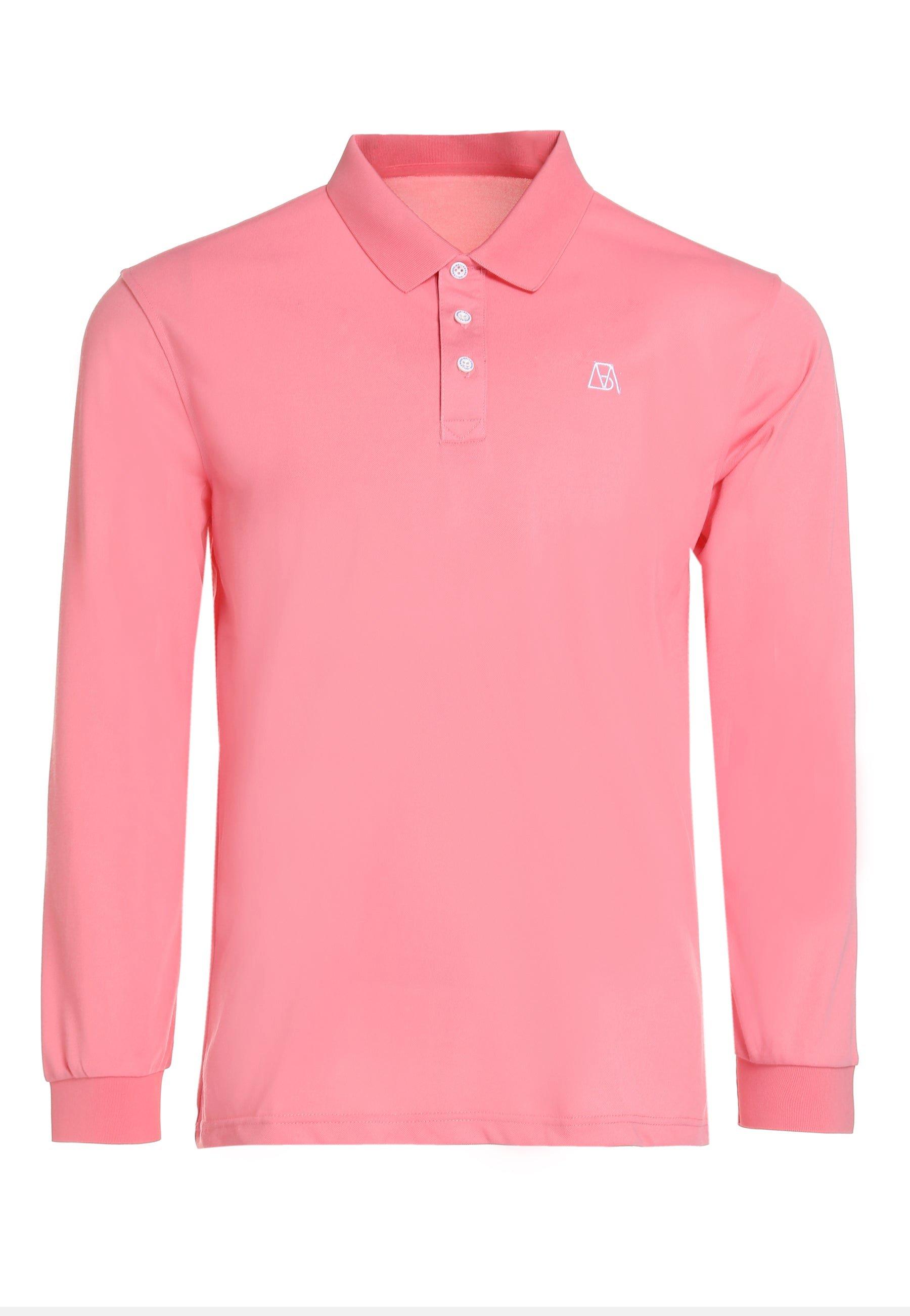 Langärmliges Tencel-polo Herren Pink L von Bellemere New York