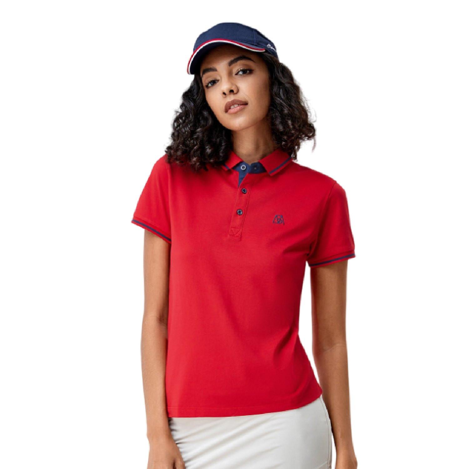 Sportliches Baumwollpolo Für Damen Damen Rot Bunt L von Bellemere New York