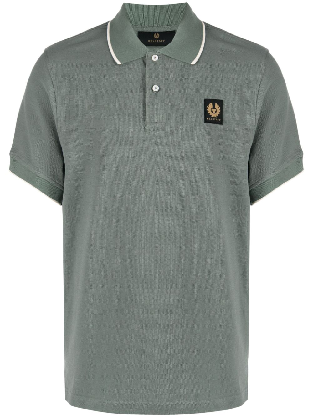 Belstaff logo-appliqué cotton polo shirt - Green von Belstaff