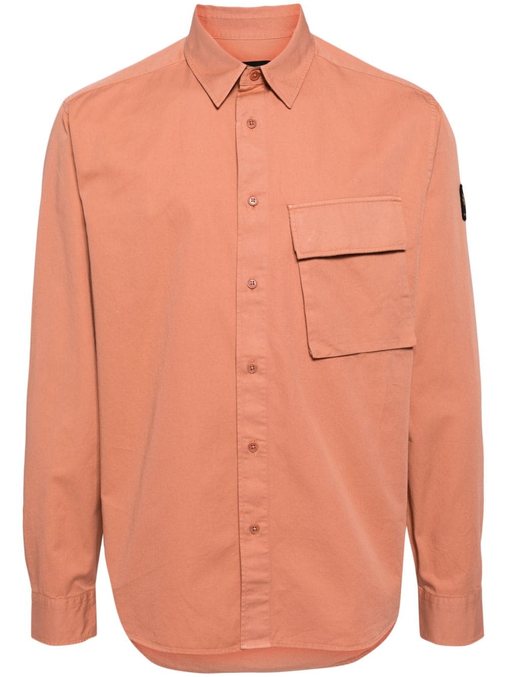 Belstaff logo-appliqué cotton shirt - Pink von Belstaff